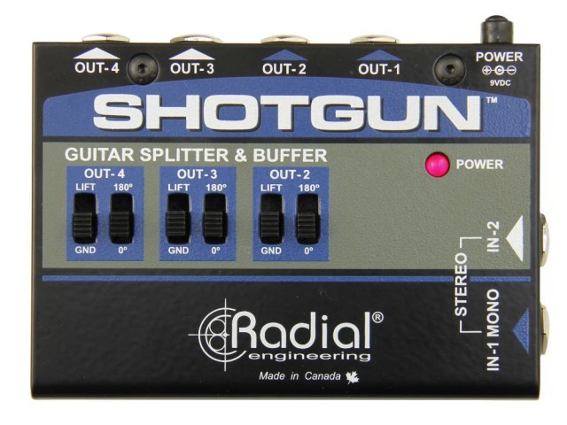 Radial shotgun guitar splitter