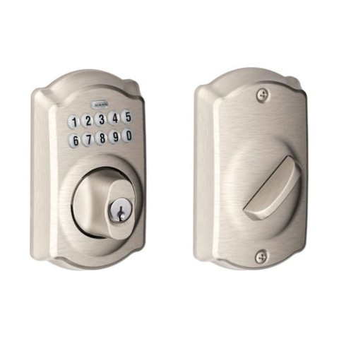 Serrure a clavier numerique satin nickel