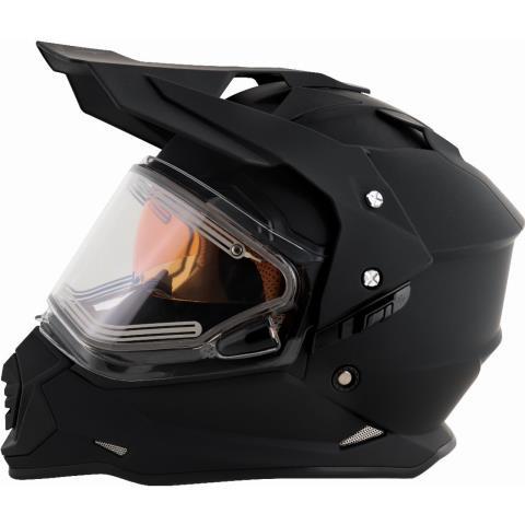 Casque de moto noir avec viseur
