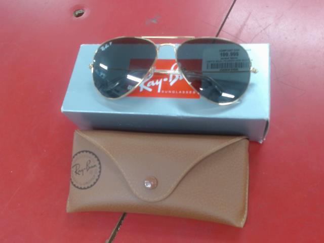 Lunette soleil polarise dore/noir+etui