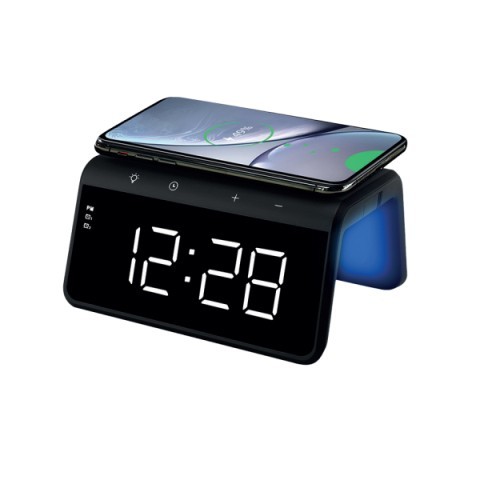 Borne wireless charging alarm clock
