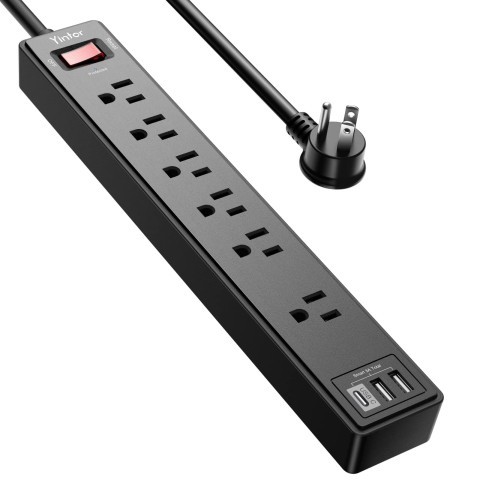 Power bar 6 outlet + usb-c port