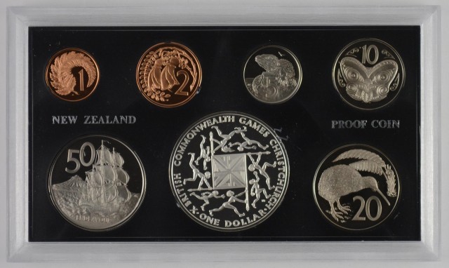 1975 proof coin set new zealand treasury