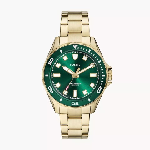 Montre fossil verte/dore