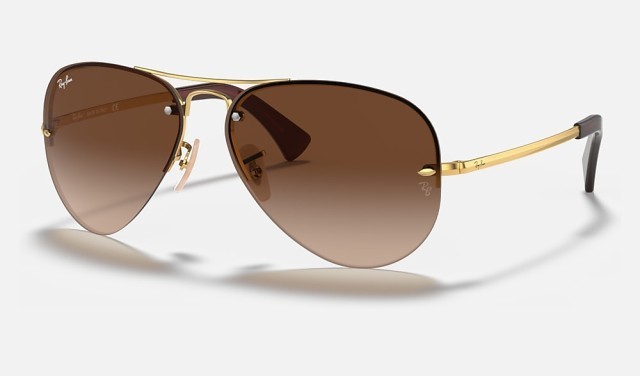 Fake lunette rayban 3449 gold w case