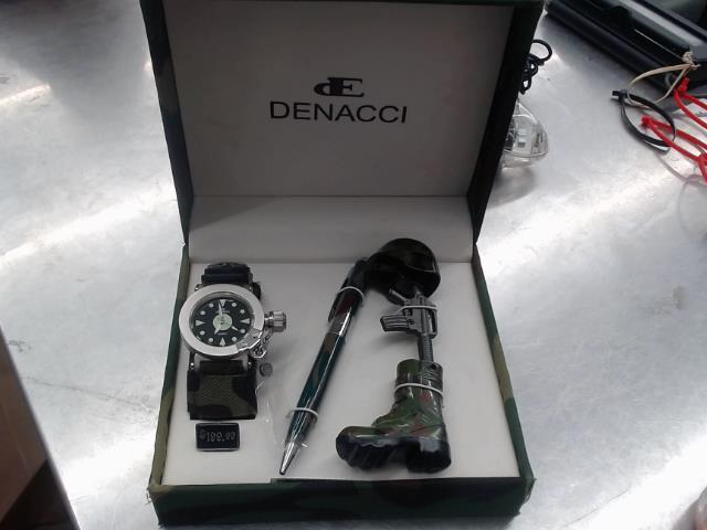 Montre stylo et briquet style militaire