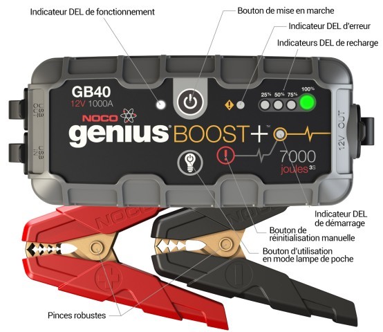 Booster pack noco boost gb 40 sans fil