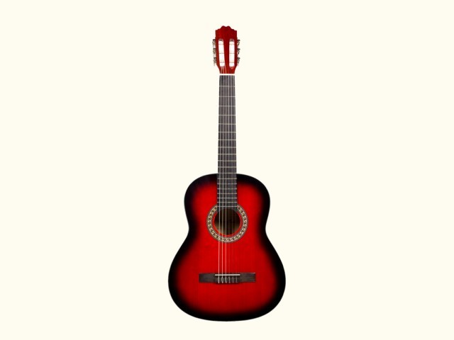 Guitare acoustique rouge