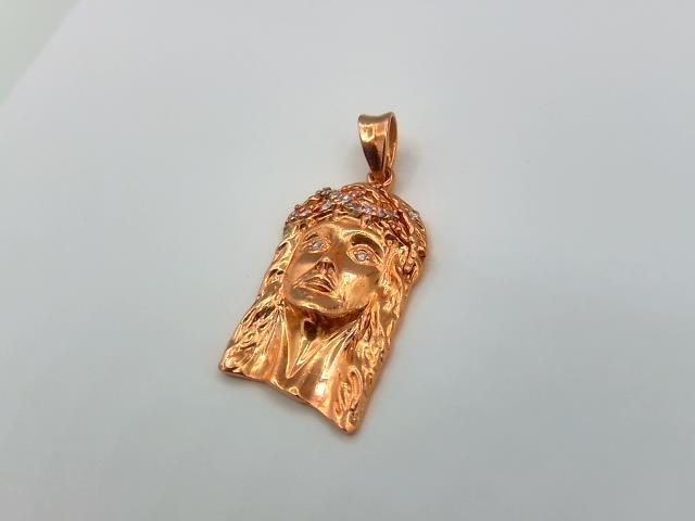 BRELOQUE JESUS EN OR 10KT AVEC DIAMANTS 