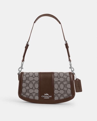 Shoulder bag signature jacquard