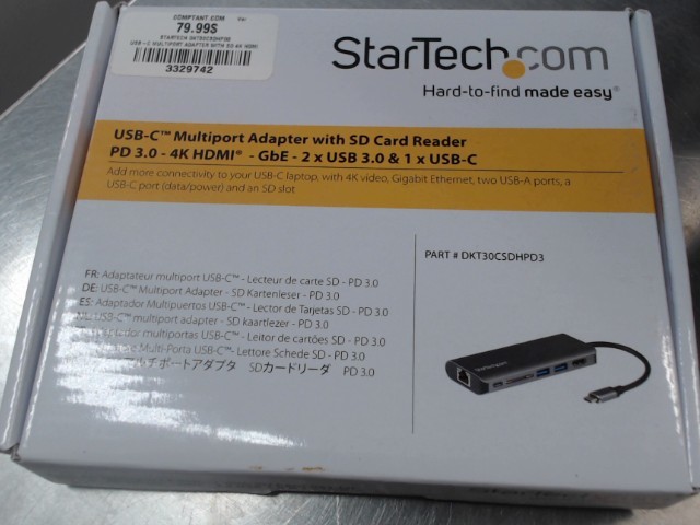 Usb-c multiport adapter with sd 4k hdmi