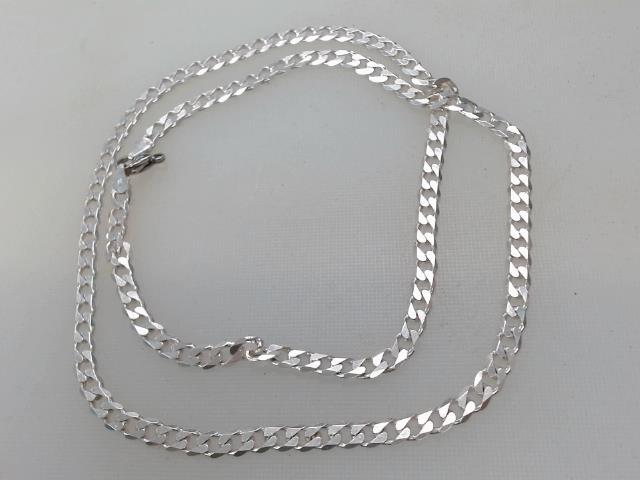 Chaine en argent maille cubaine