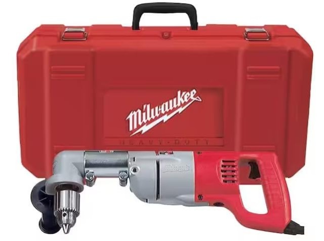 Right angle plumber drill kit wired