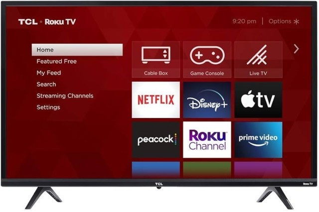 Tv tcl roku hd avec manette et sans patt
