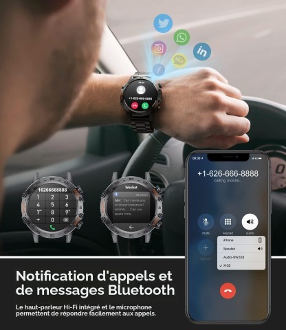 Montre intelligente noire avec boite