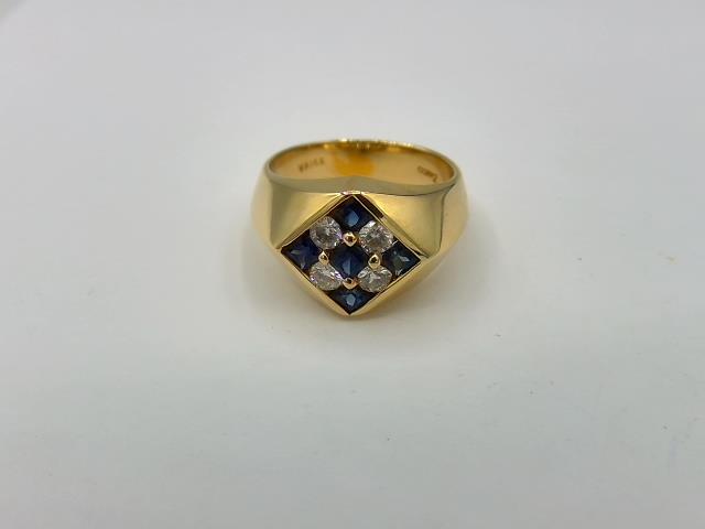 BAGUE EN OR 14KT  AVEC DIAMANTS 