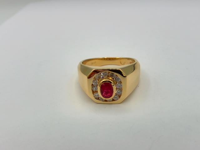 BAGUE EN OR 14KT AVEC DIAMANTS 