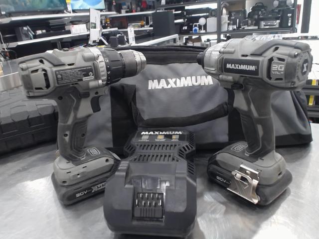 Kit drill et impac 20v 2 bat et charg