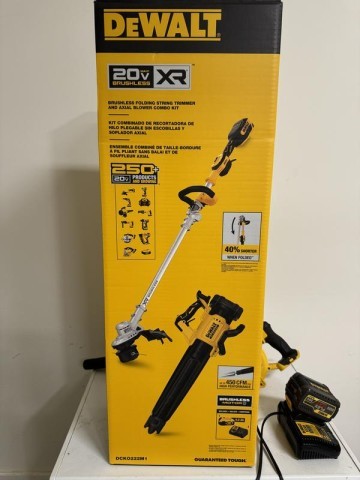 Folding string trimmer blower combokit