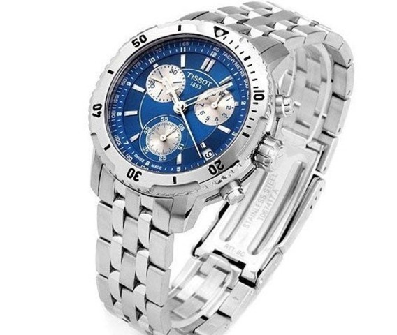 Montre stainless cadran bleu
