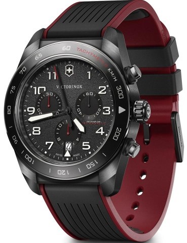 Swiss army red and black watch with box