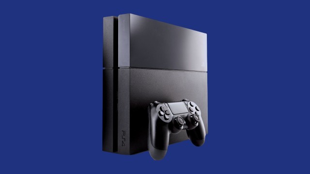 Playstation 4 with blue controller