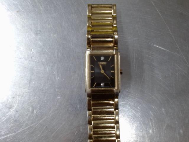 Montre homme plaque or fond noir carr