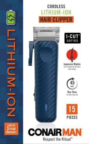 Cordless lithium-ion hair clipper