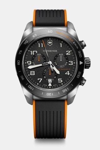 Montre noir et orange rubber