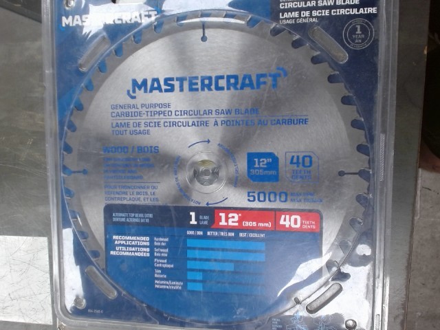 Mastercrafdt circular saw blade