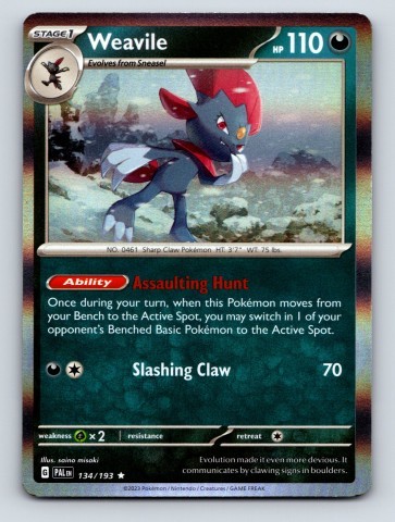 Weavile  carte pokemon hp110