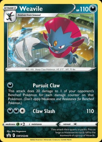 Weavile carte pokemon hp110