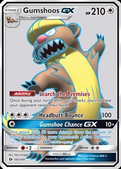 Gumshoos carte pokemon hp210 gx