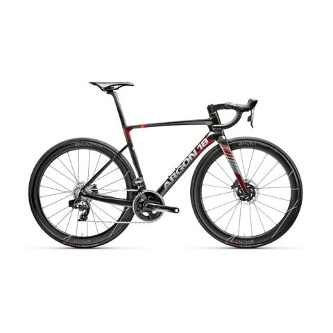 Velo de route noir  et rouge argon
