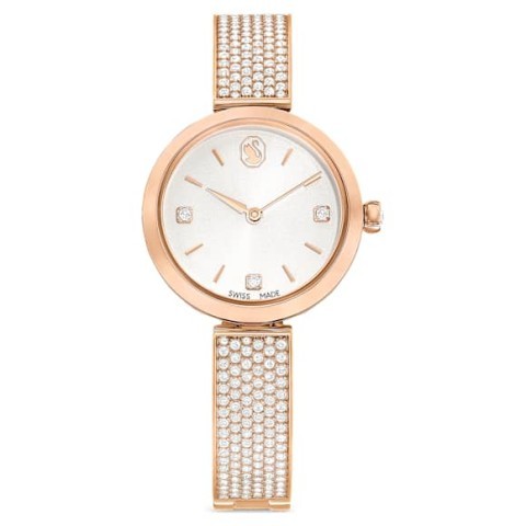 Montre rose gold quartz avec pierres