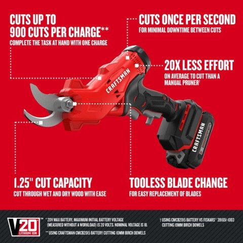 Craftman v20 cordlee pruner