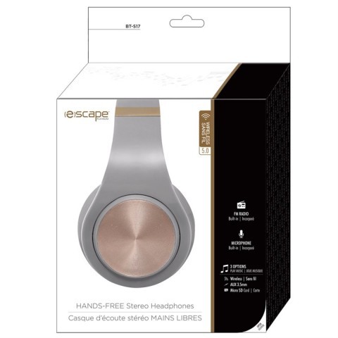 Casque d'ecoute escape gris et rose