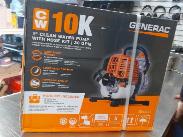 1'' clean water pump with hose kit 30gpm
