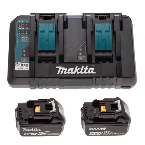 Brand new makita chargeur/2x 5.0ah 18v