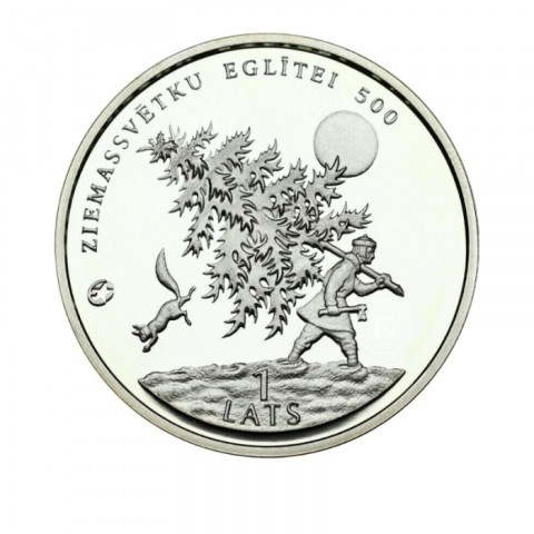 1 lats latvian silver coin 22g 2009
