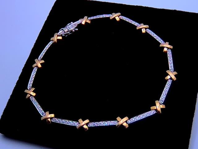 BRACELET EN OR 14KT AVEC DIAMANTS 