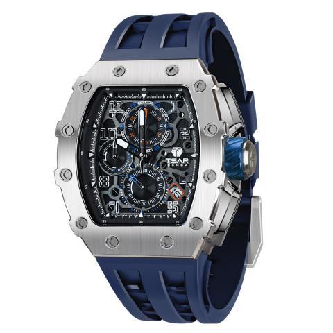 Montre style richard mille silver blue