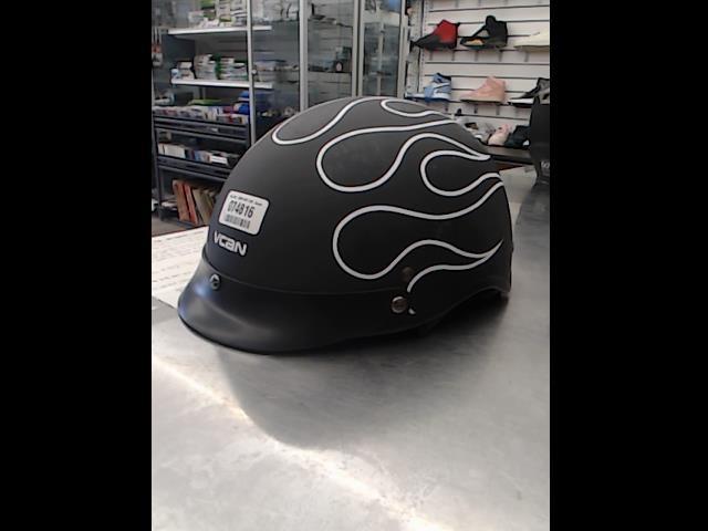 Casque a velo noir avec flame blanc