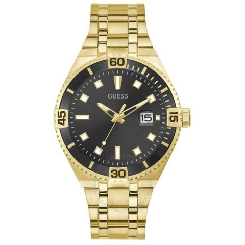 Montre gold tone black dial guess no acc