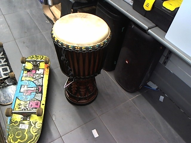 Handsculpted decorated djembe 12