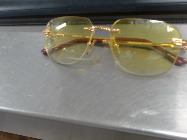 Lunnettr de luxe jaune dorer