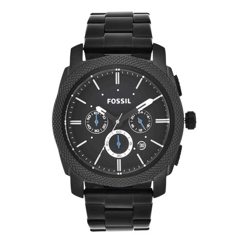 Fossil balck watch with back writen fred
