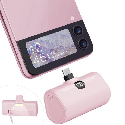 Lucky duo chargeur portable usbc rose