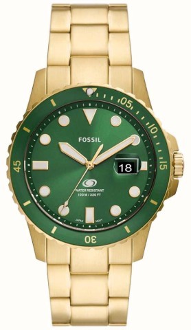 Montre fossil men's blue dive green dial