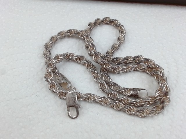 Chaine en argent torsade de 20 pouces